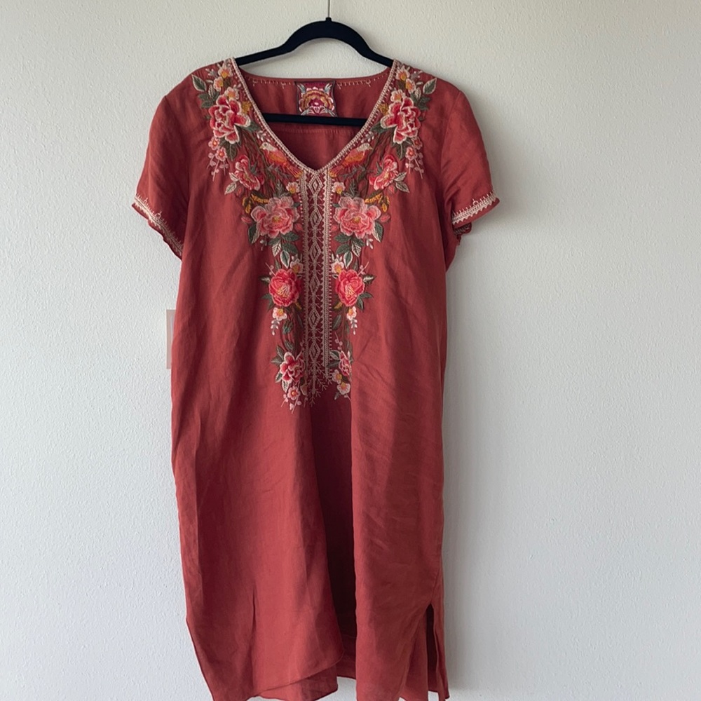 NWT Johnny Was Paola Drape Tunic Dress Embroidered